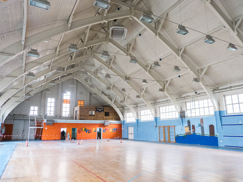 Die Sporthalle im Hospitalgelände