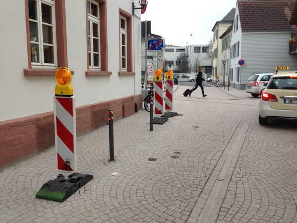 Poller in der Heidelberger Straße