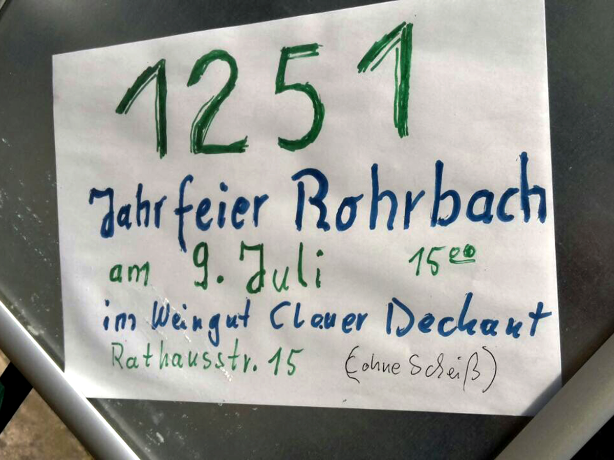 Aufruf zur 1251-Jahrfeier