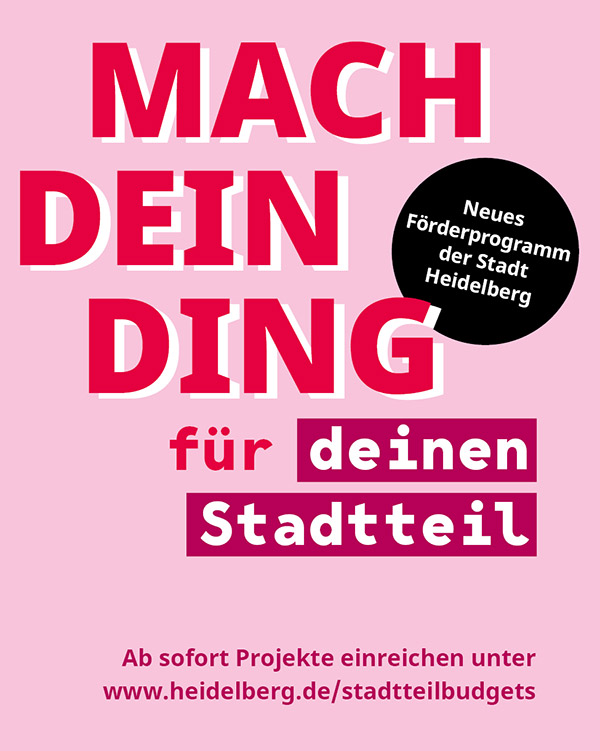 Mach Dein Ding: Werbeplakat zu den Stadtteilbudgets